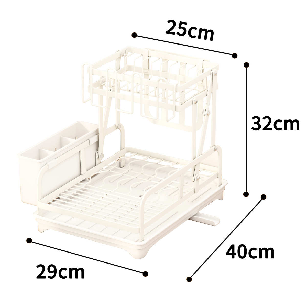 厨房沥水碗架台面餐盘收纳家用带排水置物架免安装水杯筷子刀叉架 - 图2