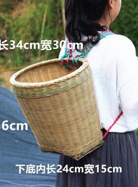 手工竹背娄四川竹编背篼采摘蘑菇收纳背篓农村背篓四川背篼买菜