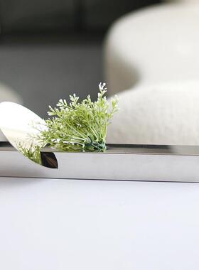 极简轻奢圆片几何不锈钢金属花插样板间餐厅客厅玄关桌面花器摆件