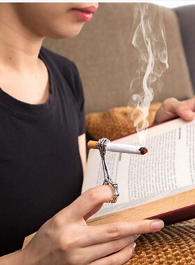 跨境手骨抽烟指环个性戒指指环