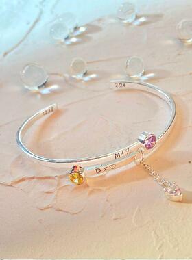 祺鑫手镯 双圈设计开口手环简约小众ins时尚个性高级感送女友配饰