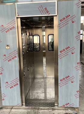 304不锈钢净化设备无尘车间自动感应风淋通道食品厂自动风淋门