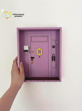 朋友钥匙衣架入口装饰饰品紫色覆古储物门后储物架高端周边