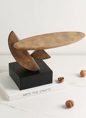 侘寂古做抽象平旧衡木风雕塑样板FC-SZ240房酒店玄关柜子新奇特复