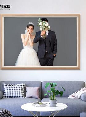 婚纱照相框挂墙冲洗打印照片加定制做成高级影楼卧室放大尺寸框架