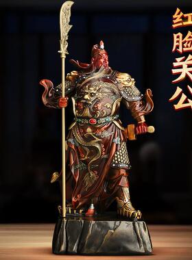 吉善缘《忠义盖世》全铜关公摆件 家居客厅公司商铺关羽工艺礼品