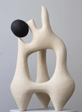 侘寂风艺术几何摆件现代办公室民宿酒店桌面电视柜家居装饰品摆件