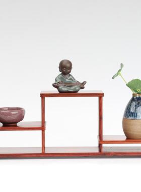 红檀木高低架博古架奇多宝架架砂壶茶壶花LKZ瓶石奇石玉紫器底座