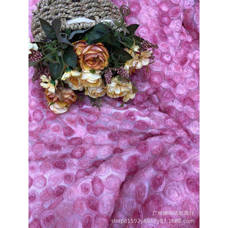 新品立体渐变色玫瑰花工艺品盘带绣花提花亮片雪纺布料网布刺绣面,淘宝优惠券,粉丝福利购,淘宝优惠卷