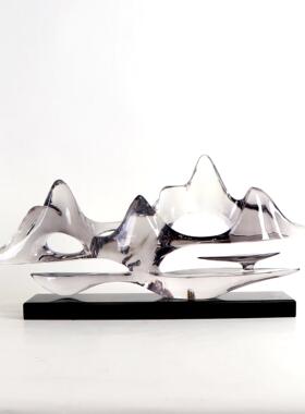 中式摆新件云桌山雾海雕塑书艺术品房办公酒店大堂样板间软装MC-T