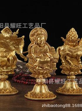 轮王七珍七政宝吉祥古典摆件精雕法宝堂 供具古青色