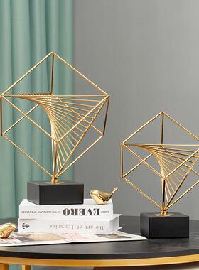 简约现代客厅房间家居几何四方琴立方体摆件轻奢北欧风合金装饰品