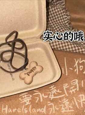 小狗牌饼干项链可爱个性衣链复古