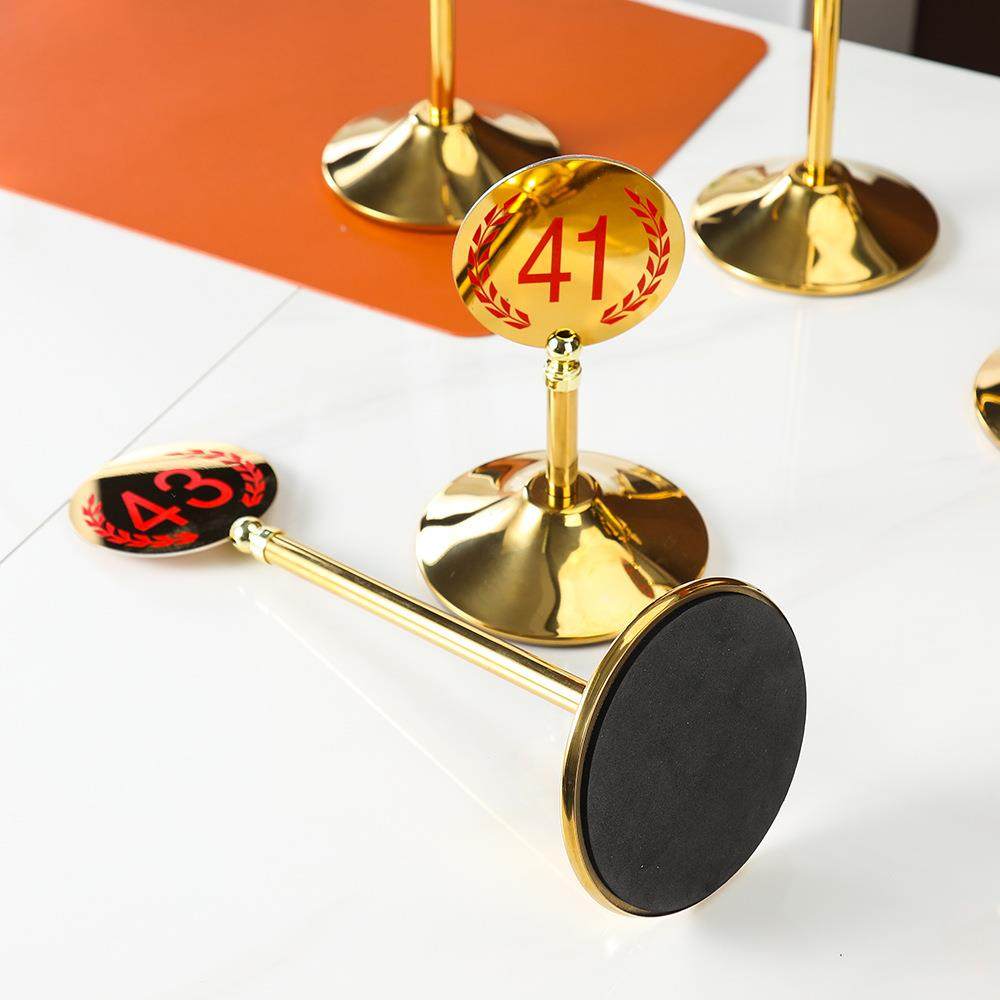 酒店金色台牌婚礼桌卡席位卡牌不锈钢台号牌饭店餐厅宴用数字餐牌,淘宝优惠券,粉丝福利购,淘宝优惠卷