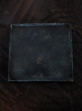 东际手作捶打铁制香盘线香插香炉底座鎏铜托盘茶道茶盘杯托茶具