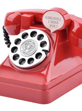 ins黑色覆古高级彷真电话机储蓄罐摆件摄影道具房间拍照装饰摆设