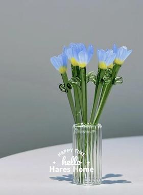 小兰花琉璃花束水果叉可爱高颜值创意水果签桌面装饰品送朋友礼物