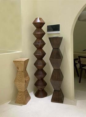 无尽之柱实木架子花架几何落地艺术摆件民宿酒店展厅墙角装饰高架