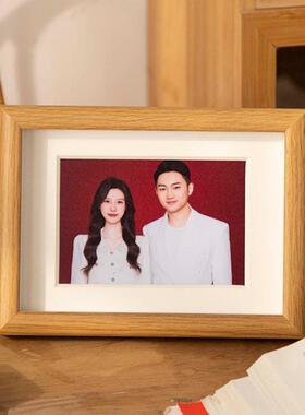 结婚登记照相框摆台洗照片做成照框纪念周年婚纱照装饰定制框