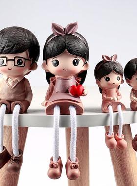 客厅电视柜婚庆装饰工艺礼品摆件三口四口五口六口两儿女创意家居