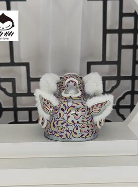 BUHU醒狮汽车摆件 中控招财装饰国风广东特色纪念品手板