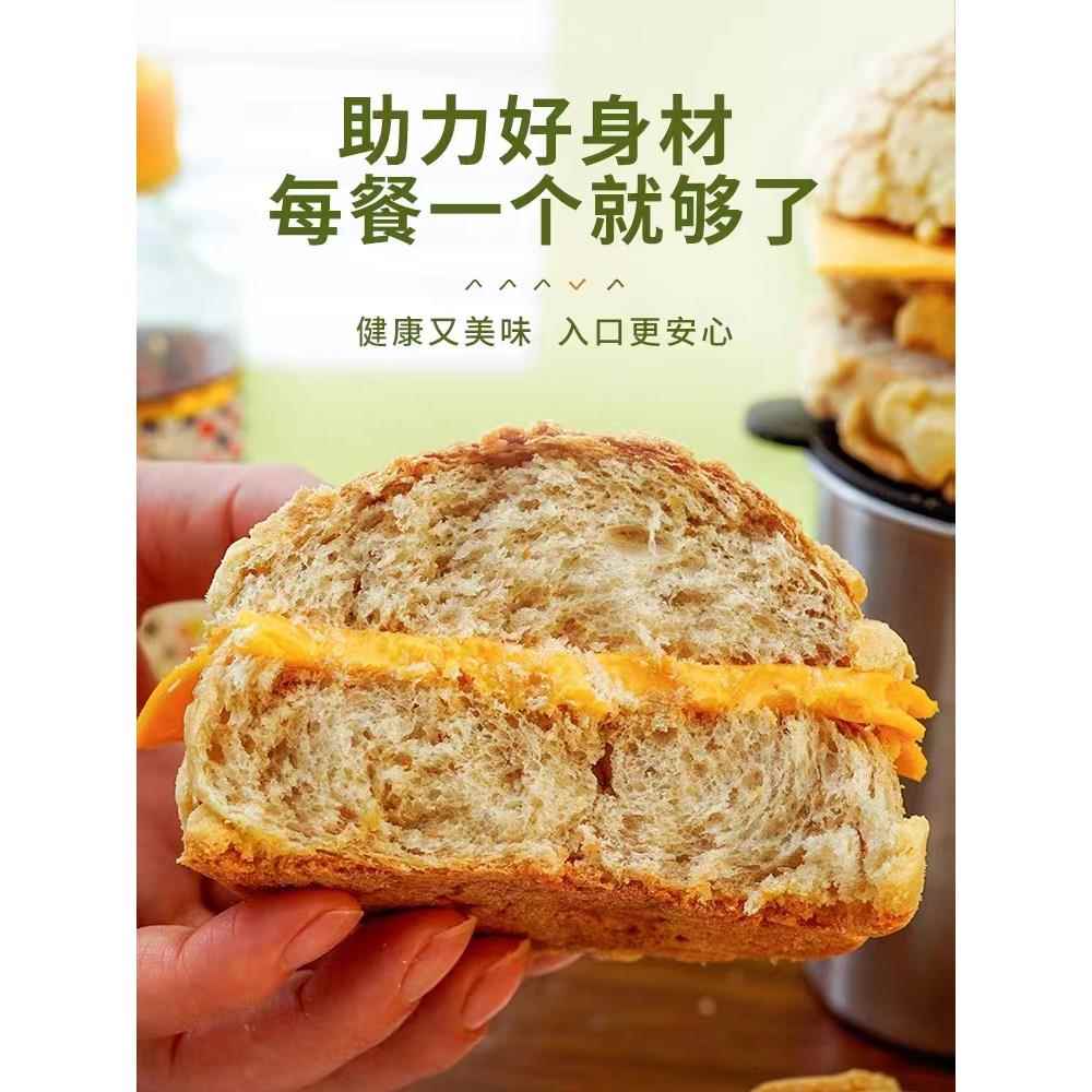 康泉无加蔗糖港式全麦菠萝包面包50g/枚粗粮健身代餐零食小吃袋装