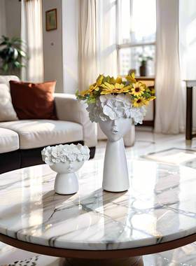 热卖新品树脂工艺品现代简约家居装饰创意花瓶摆件女孩桌面摆设