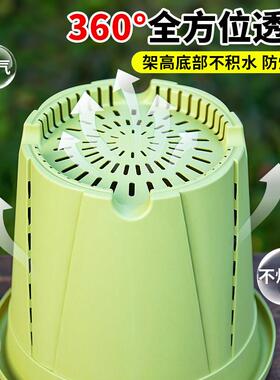 青山控根树脂花盆家用塑料加仑盆新款三代加厚耐用侧面透气孔深型
