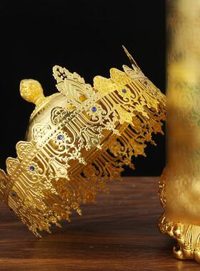 密宗纯铜电动事业法幢用品居家摆件圣大解脱顺滑静音转动