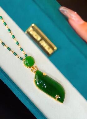 芸豆百货猫眼玉石美人腰项链轻奢优雅吊坠女小众锁骨链七夕节礼物