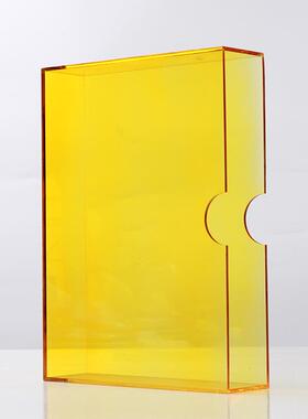 简约轻奢室彩色透明书盒书皮摆件样板室QRH间书房卧办公桌面软装