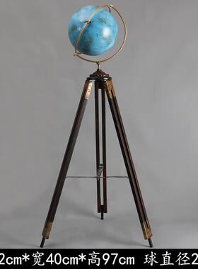 高档复古创意铁酒艺地球仪摆件美式电视饰柜柜装居品办公室书桌家