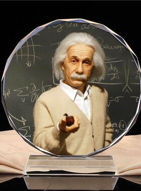 居里夫人/牛顿/爱因斯坦/雨果画像水晶摆饰工艺礼品摆饰名人励志