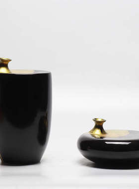 新中式现代轻奢手绘陶瓷花瓶摆件客厅插花客厅酒柜玄关插花器摆设