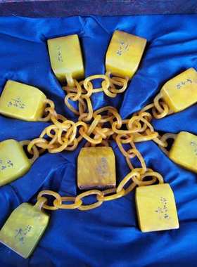 古玩工艺品厂家批发收藏 仿古寿山石田黄石九链章印章文房 摆件