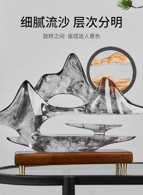 新中式树创意山水意境流沙画装客SHBC1588厅书房办公室关玄送礼脂