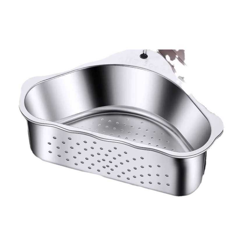 304不锈钢三角形水槽沥水篮厨房水池置物架洗碗盆滤渣海绵收纳筐,淘宝优惠券,粉丝福利购,淘宝优惠卷