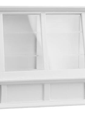 1:12娃娃屋dollhouse迷你家具商店场景 商品蛋糕推拉门长柜子