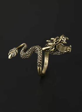 Vintage Punk Style Dragon Scorpion Cigarette Holder Ring for