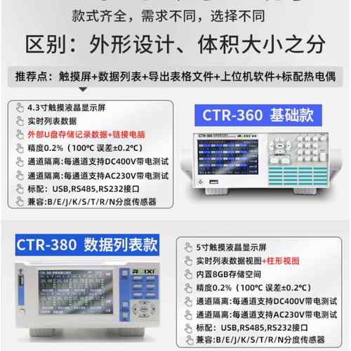 温度测试仪PT100曲线温湿度数据巡检无纸记录仪K型热电偶精准 - 图2