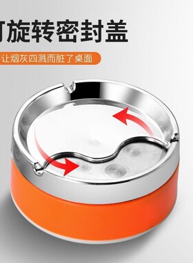 Creative and Personalized Ashtray with Lid, Prevents Ash fro