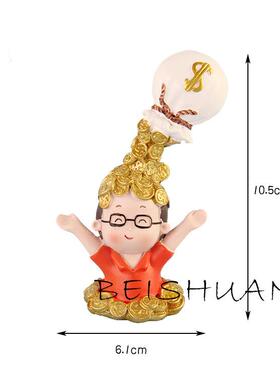 烘焙装饰砸金币财源广进摆件恭喜发财生日派对蛋糕装饰创意摆件