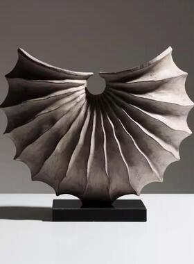 现代新中式创意海螺摆件复古客厅酒柜玄关酒店民宿样板房软装饰品