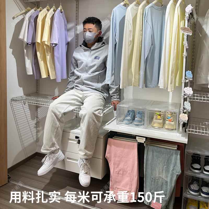 金属衣柜框架衣帽间开放式步入式钢架货架卧室家用定制 - 图1