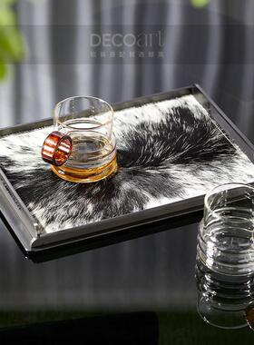 邸高家居轻奢高端豪宅会所会客厅沙发茶几长方形托 托盘软装组合