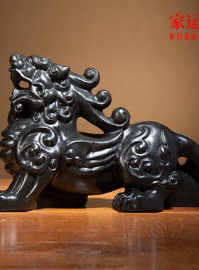 貔貅招财摆件一对泰山玉青石雕刻家运旺客厅家居饰品工艺礼品摆饰