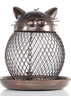 小猫喂鸟器工艺3-1摆品创意家居饰现代金属装礼件品商务铁艺