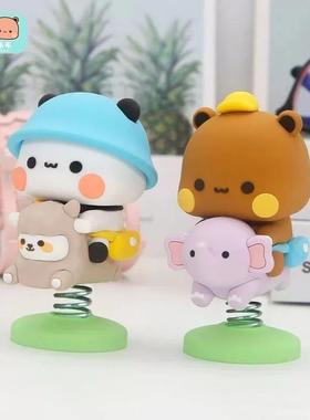 新款一二布布摇摇乐车载熊猫骑象玩偶中控台手办摆件装饰可爱公仔