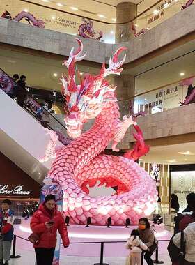 2024龙年南京德基广场商场美陈雕塑龙泡沫雕像摆件龙年吉祥摆件