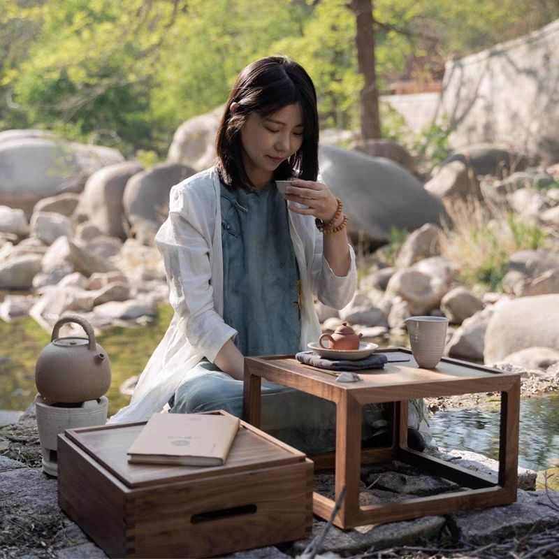 黑胡桃木飘窗桌阳台榻榻米小茶桌折叠卧室一整套中式休闲方形茶几,淘宝优惠券,粉丝福利购,淘宝优惠卷